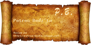 Petres Beáta névjegykártya